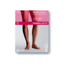 Farmalastic Media Corta Compresión Fuerte Abierta